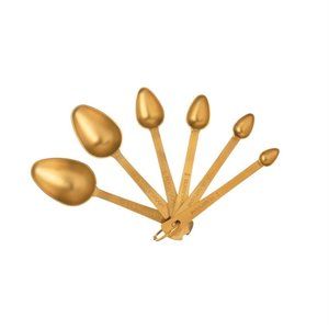 6.5"L Stainless Steel Measuring Spoons, Gold Finish, Set of 6